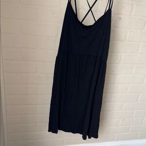 Old navy dress criss cross fit n flare stretch Chic Black Strappy 3x NWT